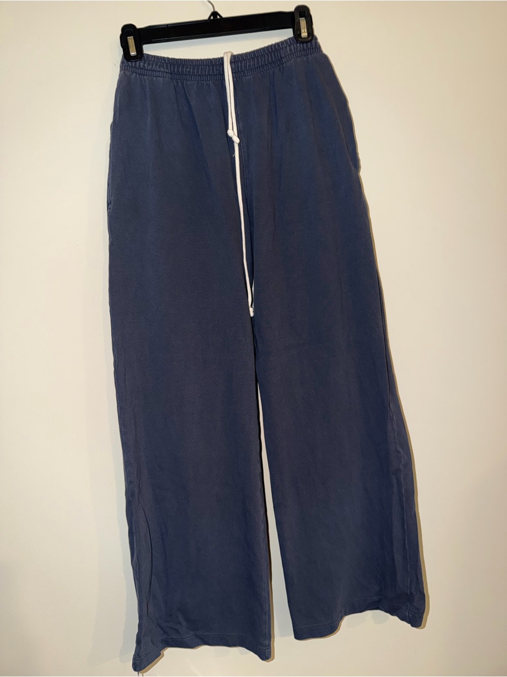 Brandy Melville Navy Blue Wide-Leg Drawstring Sweatpants - Picture 1 of 3